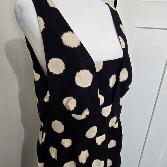 Ann Taylor LOFT Polka Dot Dress Black White Size 10 Work Cocktail - Picture 2 of 12